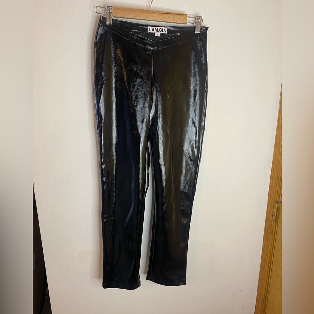 I.Am.Gia. Mob Wife Polyurethane Faux Leather Skinny Ankle Pants